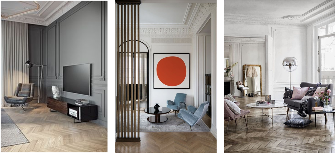 Modern chevron parketta